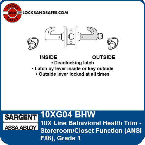 Sargent 10XG04 BHW Storeroom Function | Sargent 10XG04-BHW Closet Function