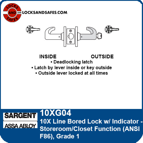 Sargent 10XG04 VSLL Storeroom Function | Sargent 10XG04-VSLL Closet Function