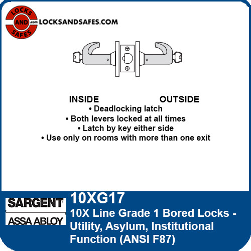 Sargent 10XG17 Double Cylinder Bored Lock