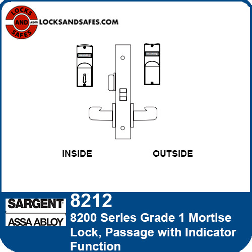 Sargent 8212 Passage with Indicator Mortise Lock
