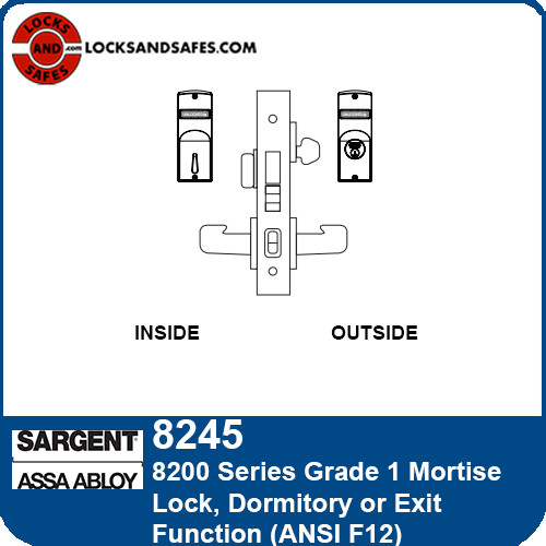 Sargent 8245 Dormitory Mortise Lock | Sargent 8200 Exit Mortise Lock
