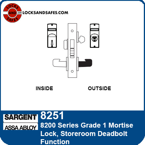 Sargent 8251 Storeroom Deadbolt Mortise Lock
