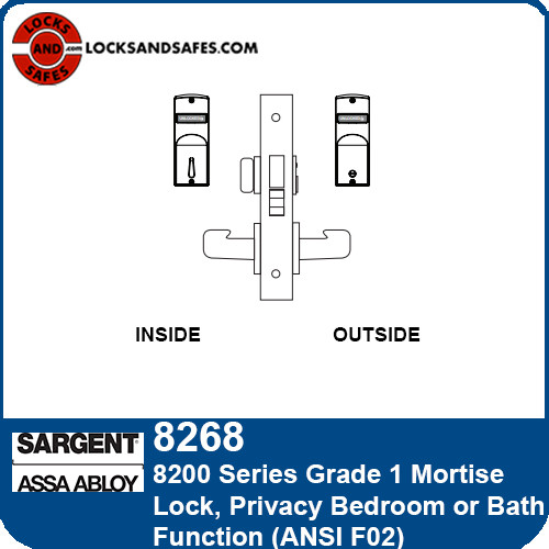 Sargent 8268 Privacy with Deadbolt Mortise Lock