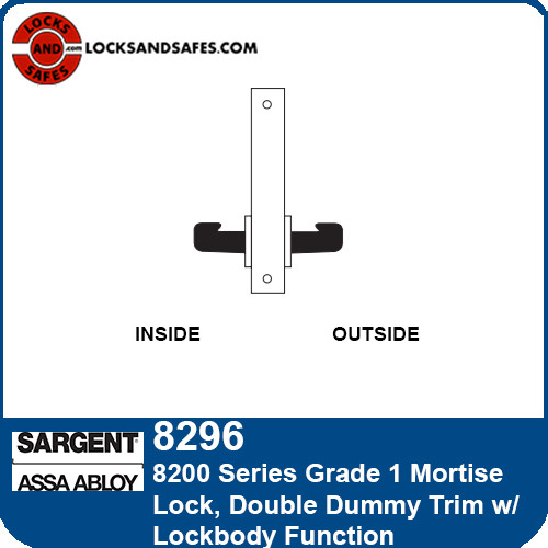 Sargent 8296 Double Dummy Trim Mortise Lock
