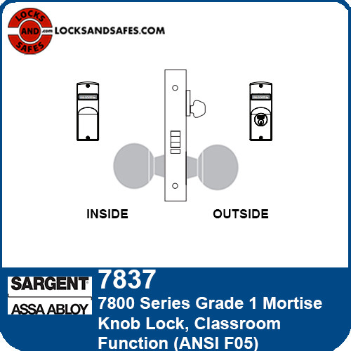 Sargent 7837 Classroom Mortise Lock