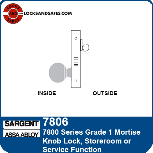 Sargent 7806 Storeroom Mortise Lock | Sargent 7800 Service Mortise Lock