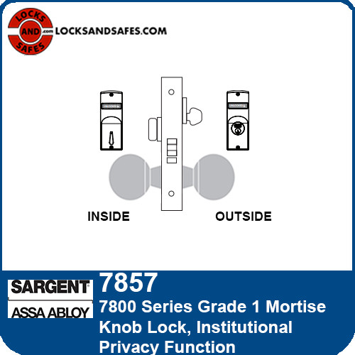 Sargent 7857 Institutional Privacy Mortise Lock