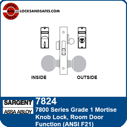 Sargent 7824 Room Door Mortise Lock