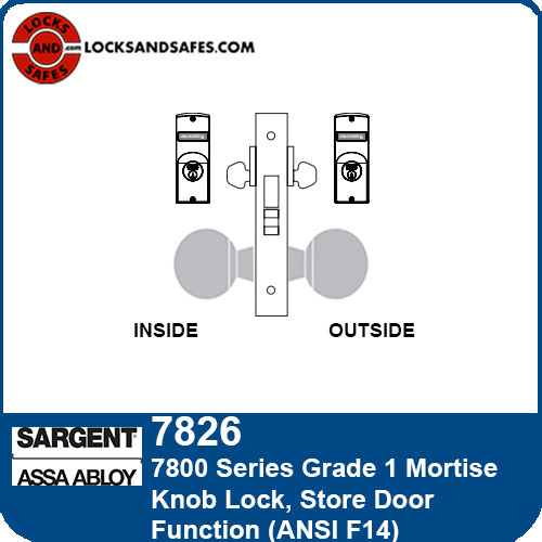 Sargent 7826 Store Door Mortise Lock