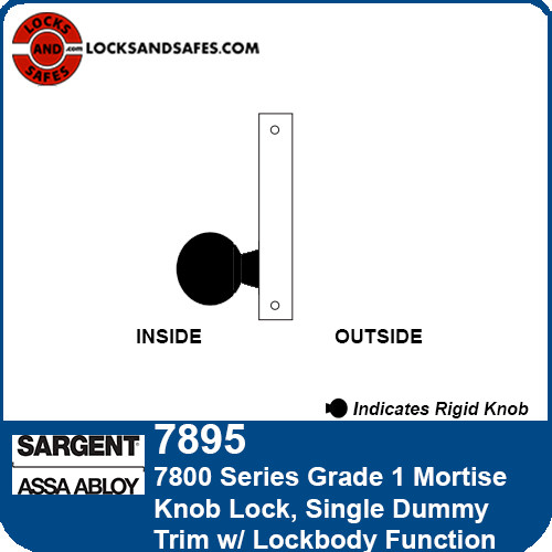 Sargent 7895 Single Dummy Trim with Lockbody Mortise Lock