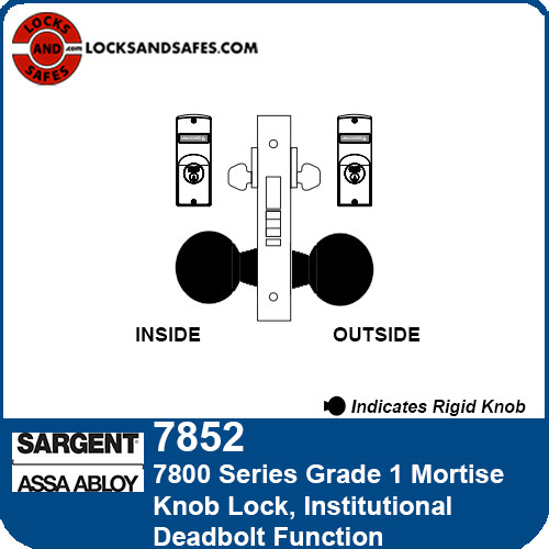 Sargent 7852 Institutional Mortise Lock