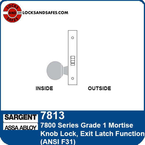 Sargent 7813 Exit Latch Mortise Lock
