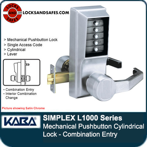 Simplex L1000 Cylindrical Lock | Simplex L-1000 Pushbutton Lock