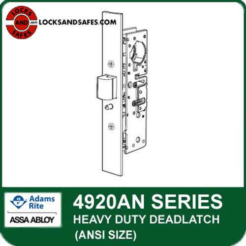 Adams Rite 4920AN - Heavy Duty Deadlatch (ANSI Size), Flat faceplate