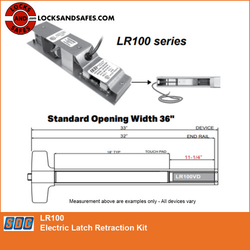 Security Door Controls SDC LR100SGK Electric Latch Retraction Kit 36-48" CTA 