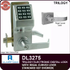 Alarm Lock Trilogy DL3275 Standalone Electronic Digital Lock with Regal Curved Lever - Standard Key Override