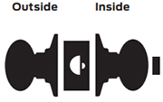 Marks Cylindrical Lock Patio Function - P