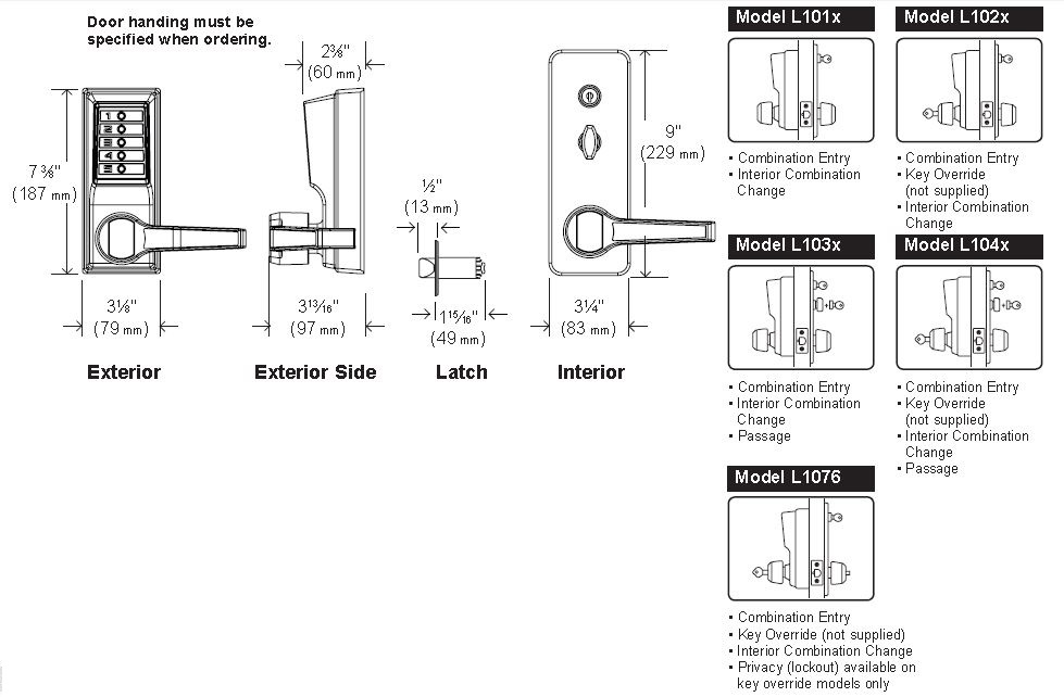 Simplex L 1000 Details | Simplex L-1000 Dimensions