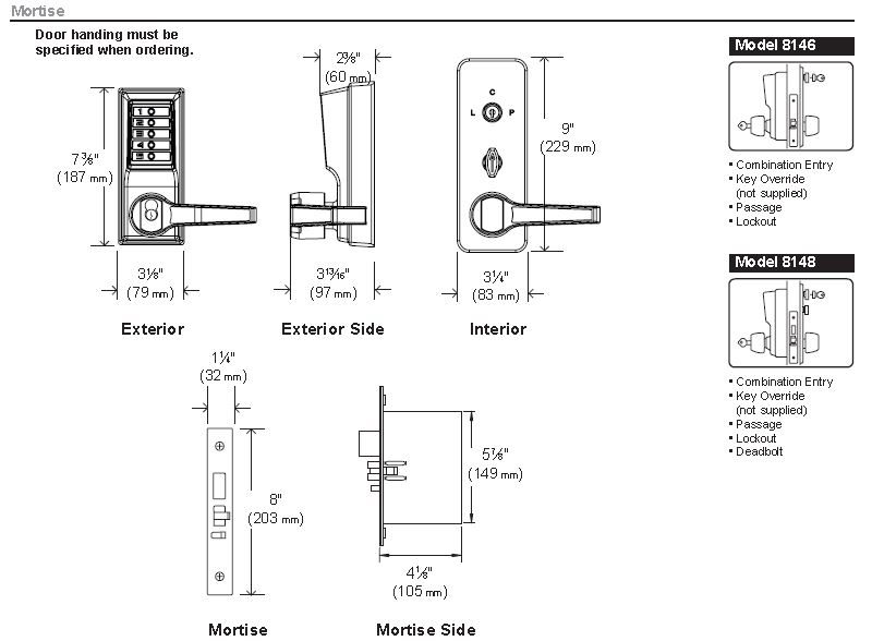 Simplex 8100 Mortise Locks