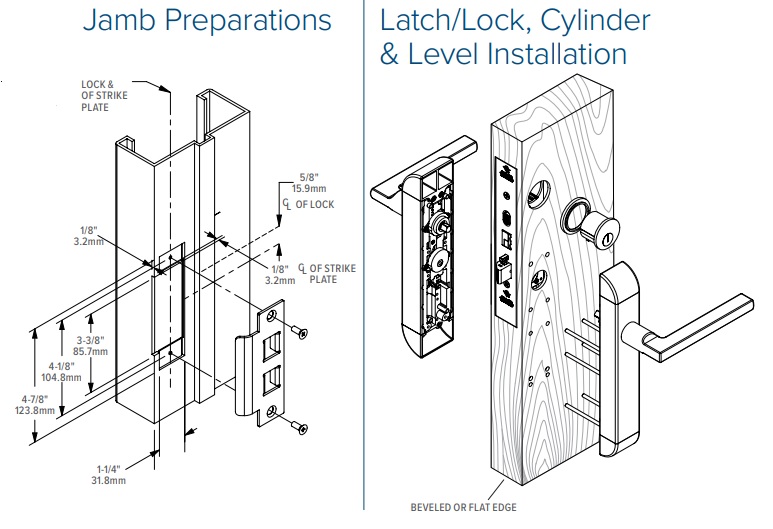 Adams Rite 2290 Jamb Preparation and Latch, Lock, Cylinder and Level Installation