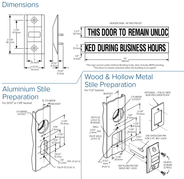 Adams Rite 4089 Dimensions