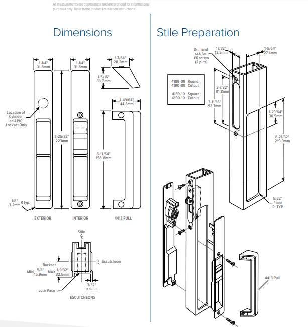 Adams Rite 4189 Flush Locksets Installation Instruction