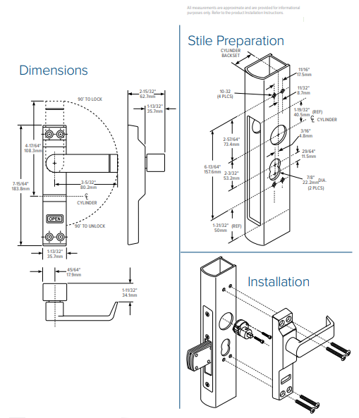 Adams Rite 4550 MS Deadlock Lever