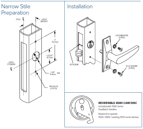 Adams Rite 4560 Deadlatch Handle Installation