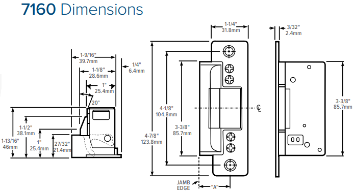 adams-rite-7160-electric-strike-dimensions.png | adams rite electric strike | adams rite electric strike for mortise locks