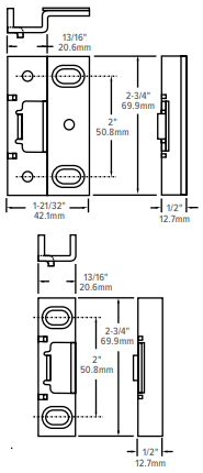 Adams Rite 8800 Aluminium Door Exit Devices Strike Dimensions