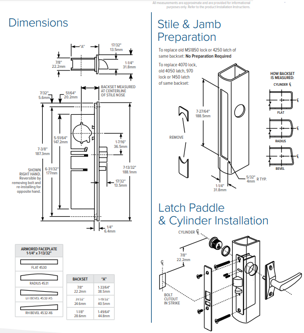 Adams Rite 4530 Standard Duty Deadlatch | Kwikset Deadlatch