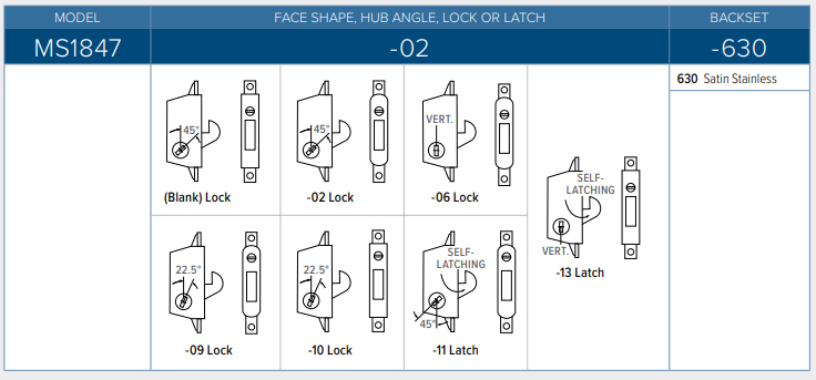 Adams Rite MS1847 Deadlock How To Order