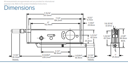 Adams Rite MS1875 Two Point Deadlock Dimensions