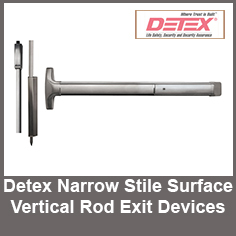 Detex Narrow Stile Surface Vertical Rod Exit Devices Detex Narrow Stile Surface Vertical Rod Exit Devices