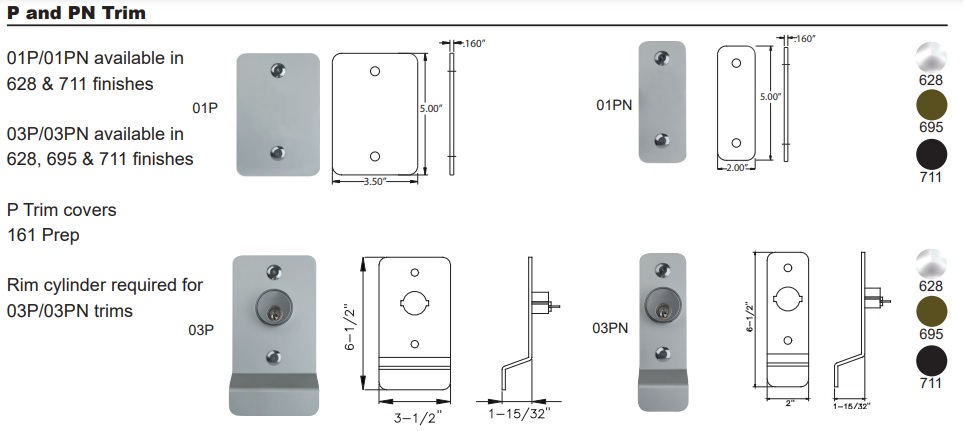 Detex P and PN Trims