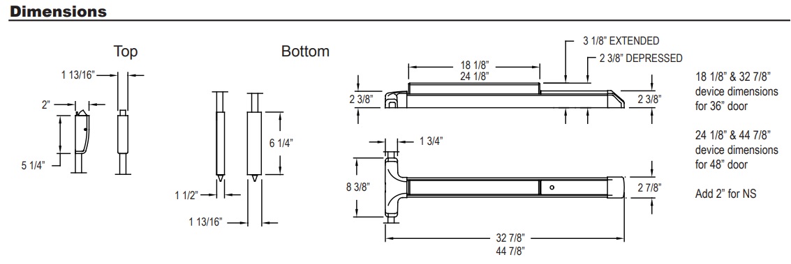 Detex V50 Dimensions