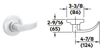 Dorma Kaba 8C23 - C Lever Passage Function Sectional Trim