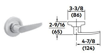 Dorma Kaba 8G23 - G Lever Passage Function Sectional Trim