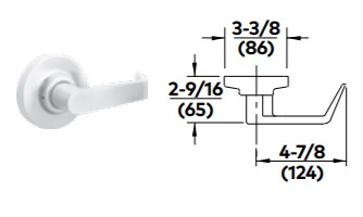 Dorma Kaba 8R23 - R Lever Passage Function Sectional Trim