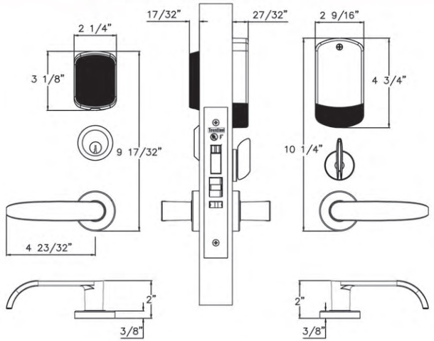 Townsteel e-Cronus 1B Automatic Deadbolt Profile