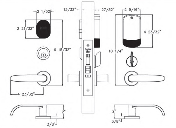 Townsteel e-Trident 1B Automatic Deadbolt Profile