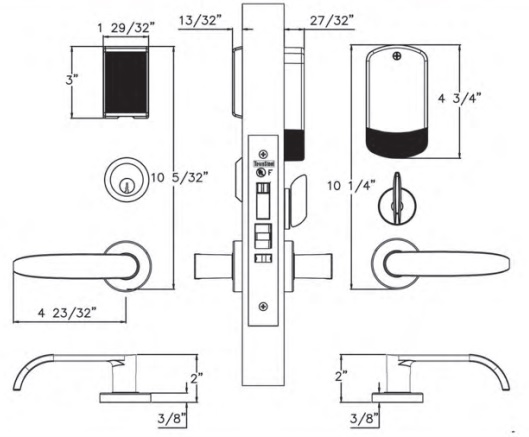 Townsteel e-Trident 2B Automatic Deadbolt Profile