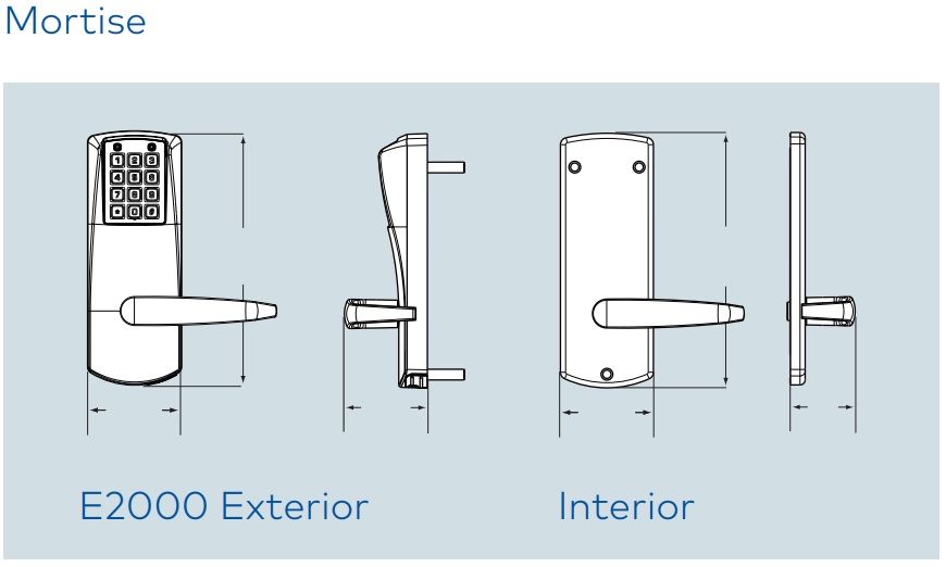 EPlex 2000 Mortise Dimensions | E-Plex 2000 Mortise Dimensions