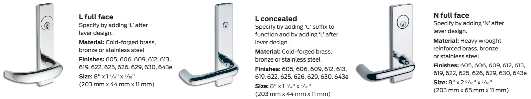 Schlage Mortise Lock Escutcheon Style | Schlage L9000 Escutcheon Styles