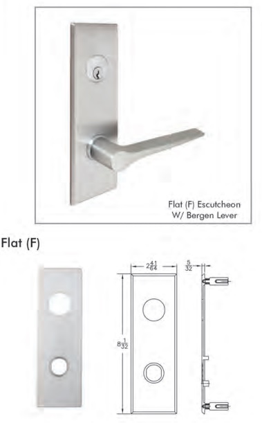 Townsteel Flat Escutcheon Dimensions 