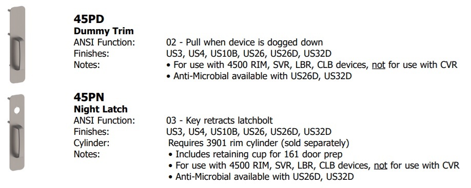 Hager 45PD 45PN Functions