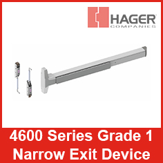 Hager 4600 Series Grade 1 Narrow Stile Exit Device