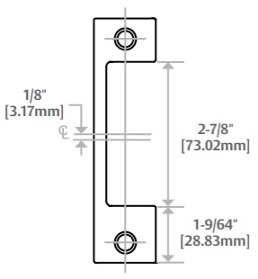 HES HM Faceplate Dimensions | Electric Strike for Deadbolts Dimensions