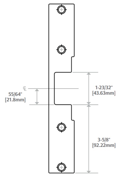 HES J2 Option Dimensions | HES J-2 Faceplate Dimensions