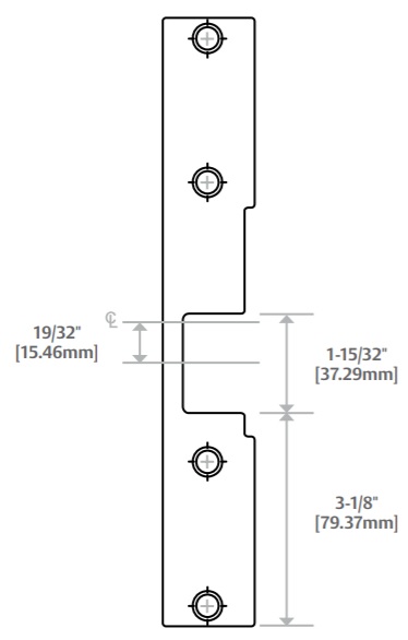 HES KM-2 Faceplate Dimensions | HES KM2 Faceplate Dimensions